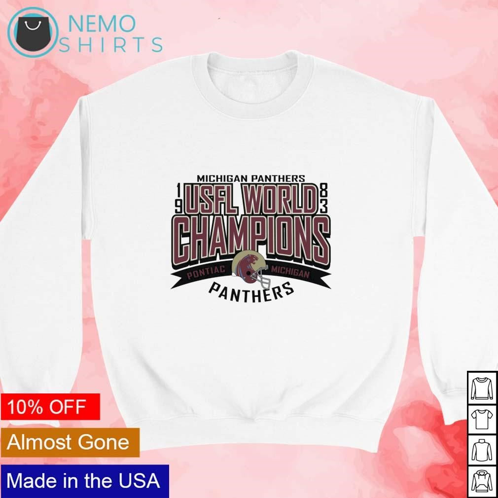 Michigan Panthers 1983 USFL world champions - Adult & Kids T-Shirts, Sweatshirts & Hoodies apparel design preview 3