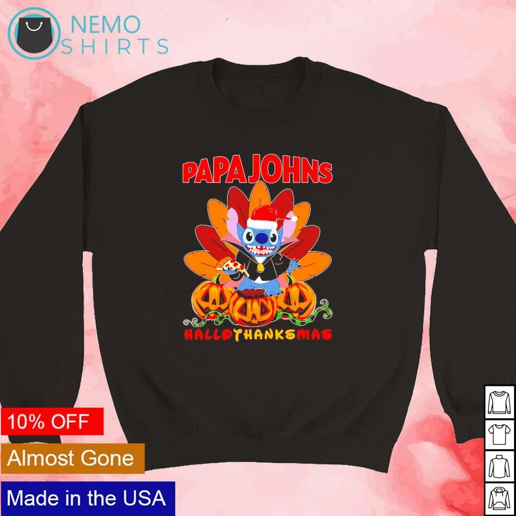 Papa John's Pizza Santa Stitch Hallothanksmas - Adult & Kids T-Shirts, Sweatshirts & Hoodies product image 3