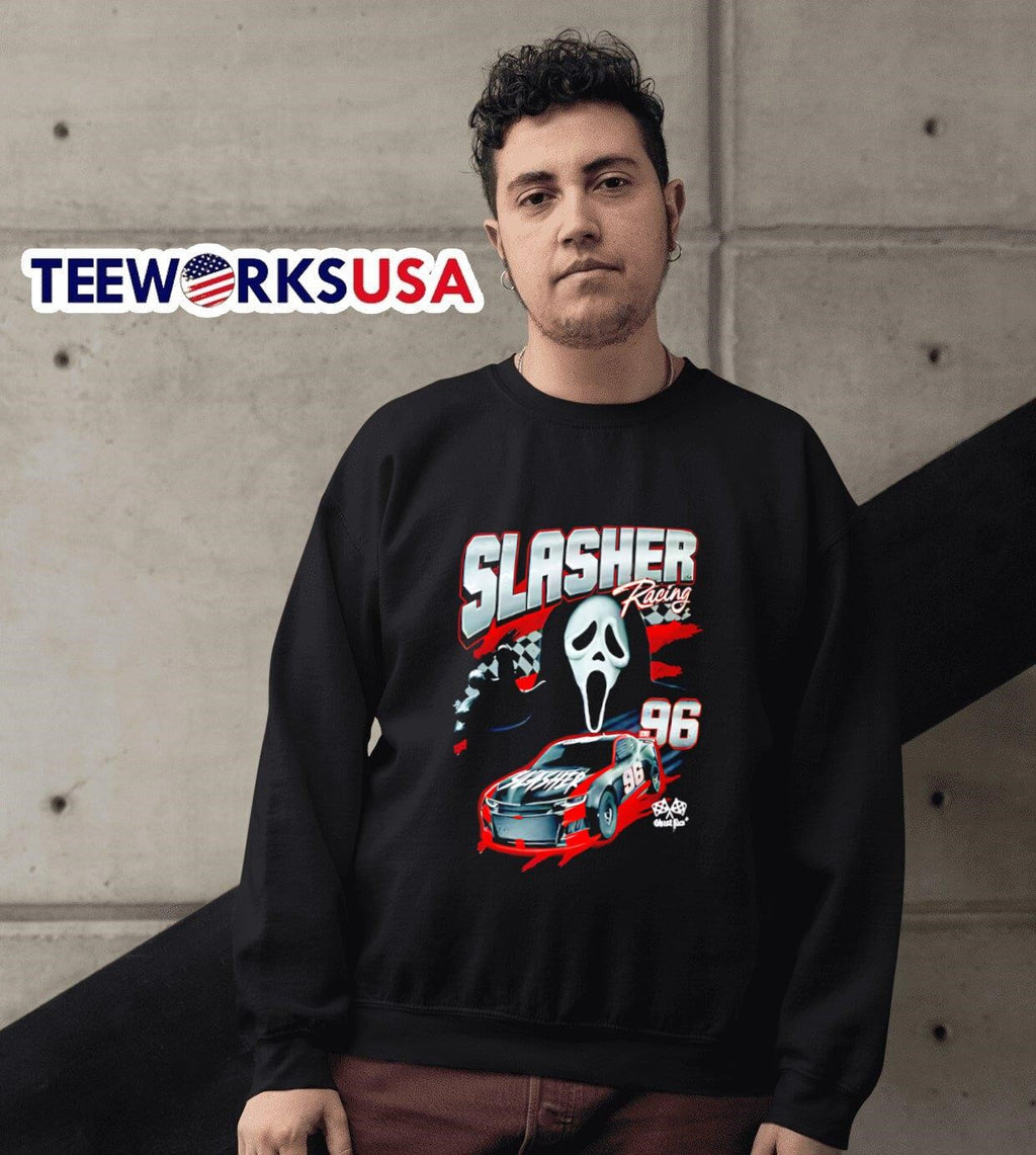 Ghost Face Slasher Racing 96 - Adult & Kids T-Shirts, Sweatshirts & Hoodies apparel design preview 6