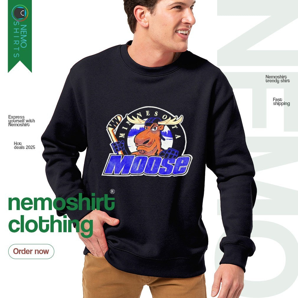 Minnesota Moose hockey logo - Adult & Kids T-Shirts, Sweatshirts & Hoodies apparel design preview 4