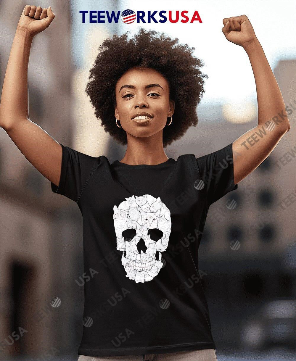 Cat Skull retro - Adult & Kids T-Shirts, Sweatshirts & Hoodies apparel design preview 4