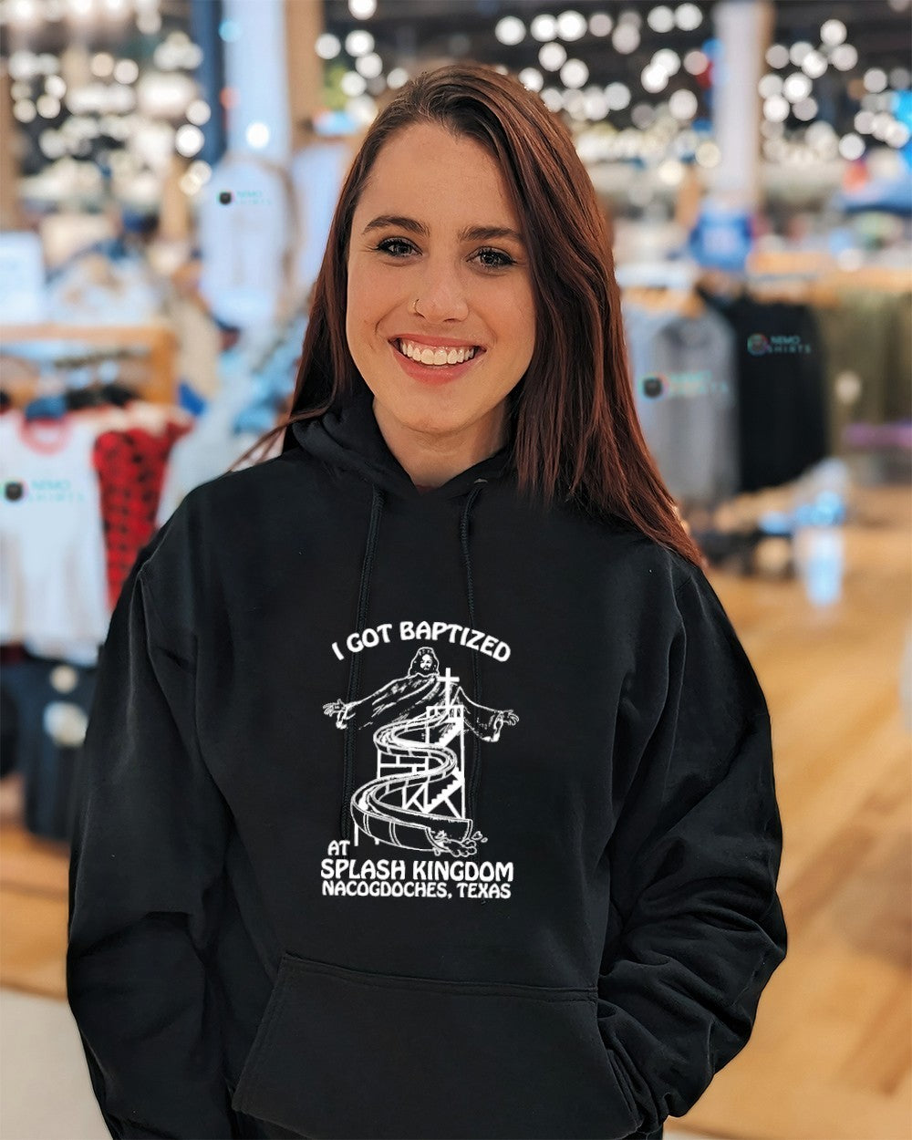 I got baptized at Splash Kingdom Nacogdoches Texas - Adult & Kids T-Shirts, Sweatshirts & Hoodies apparel design preview 3