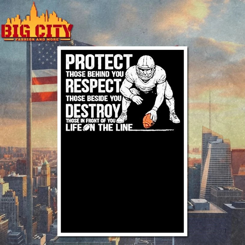 Protect Those Behind You Offensive Lineman - Adult & Kids T-Shirts, Sweatshirts & Hoodies apparel design preview 4