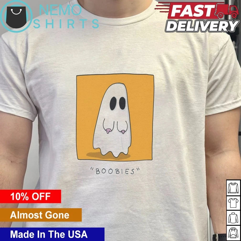 Boobies Ghost Pun funny halloween - Adult & Kids T-Shirts, Sweatshirts & Hoodies apparel design preview 6