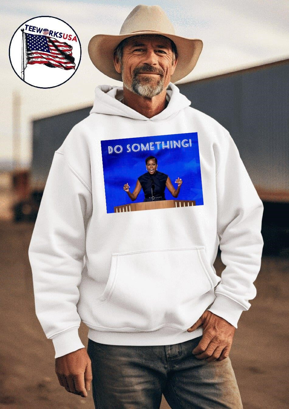 Michelle Obama said do something at DNC - Adult & Kids T-Shirts, Sweatshirts & Hoodies apparel design preview 2