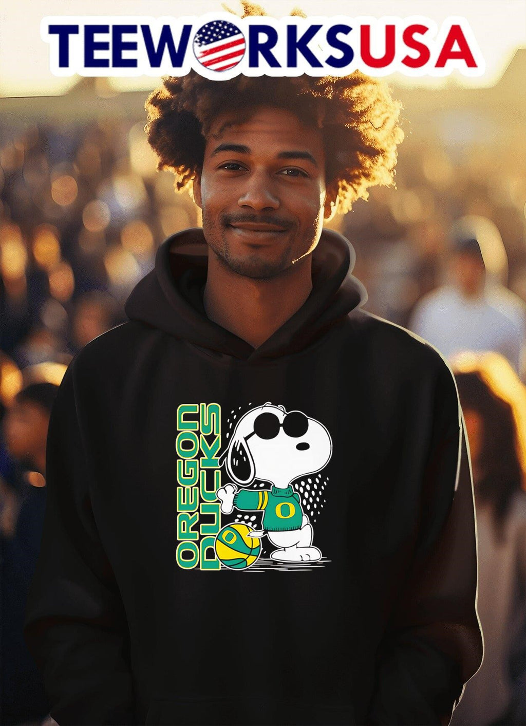 Snoopy stand Oregon Ducks - Adult & Kids T-Shirts, Sweatshirts & Hoodies apparel design preview 2