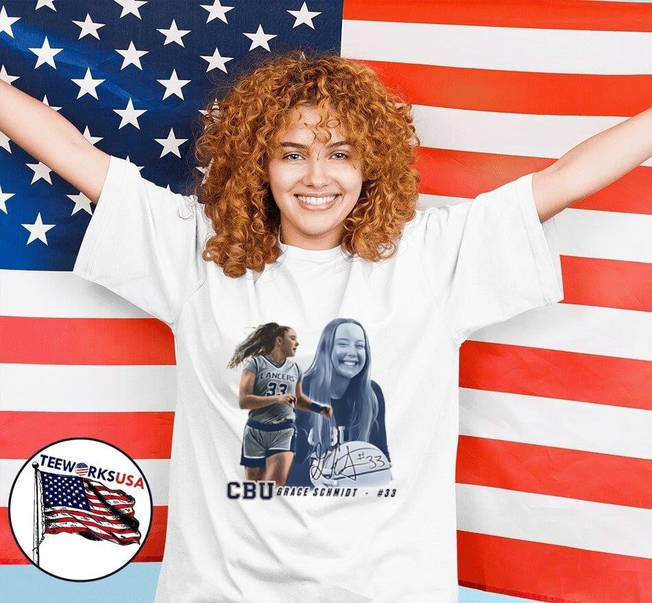 Grace Schmidt Cal Baptist portrait - Adult & Kids T-Shirts, Sweatshirts & Hoodies apparel design preview 7