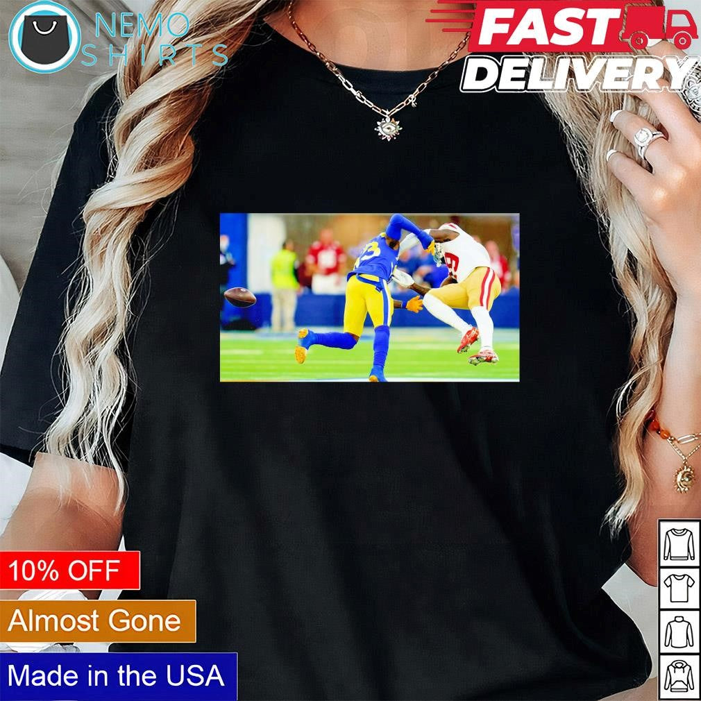 Nick Scott hitting across Deebo Samuel - Adult & Kids T-Shirts, Sweatshirts & Hoodies apparel design preview 1