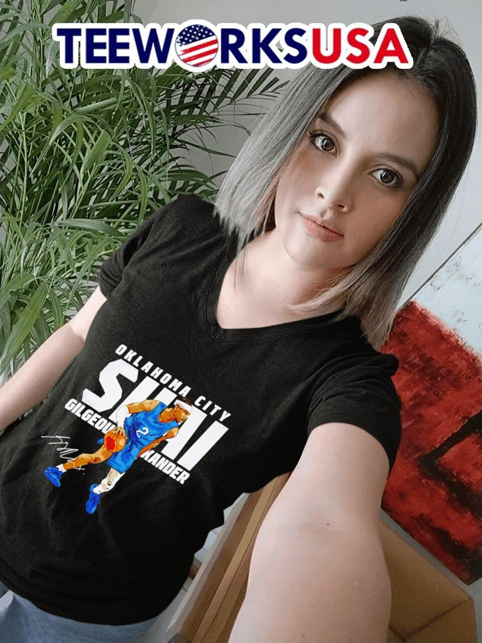 Shai Gilgeous-Alexander Oklahoma City slant - Adult & Kids T-Shirts, Sweatshirts & Hoodies apparel design preview 7