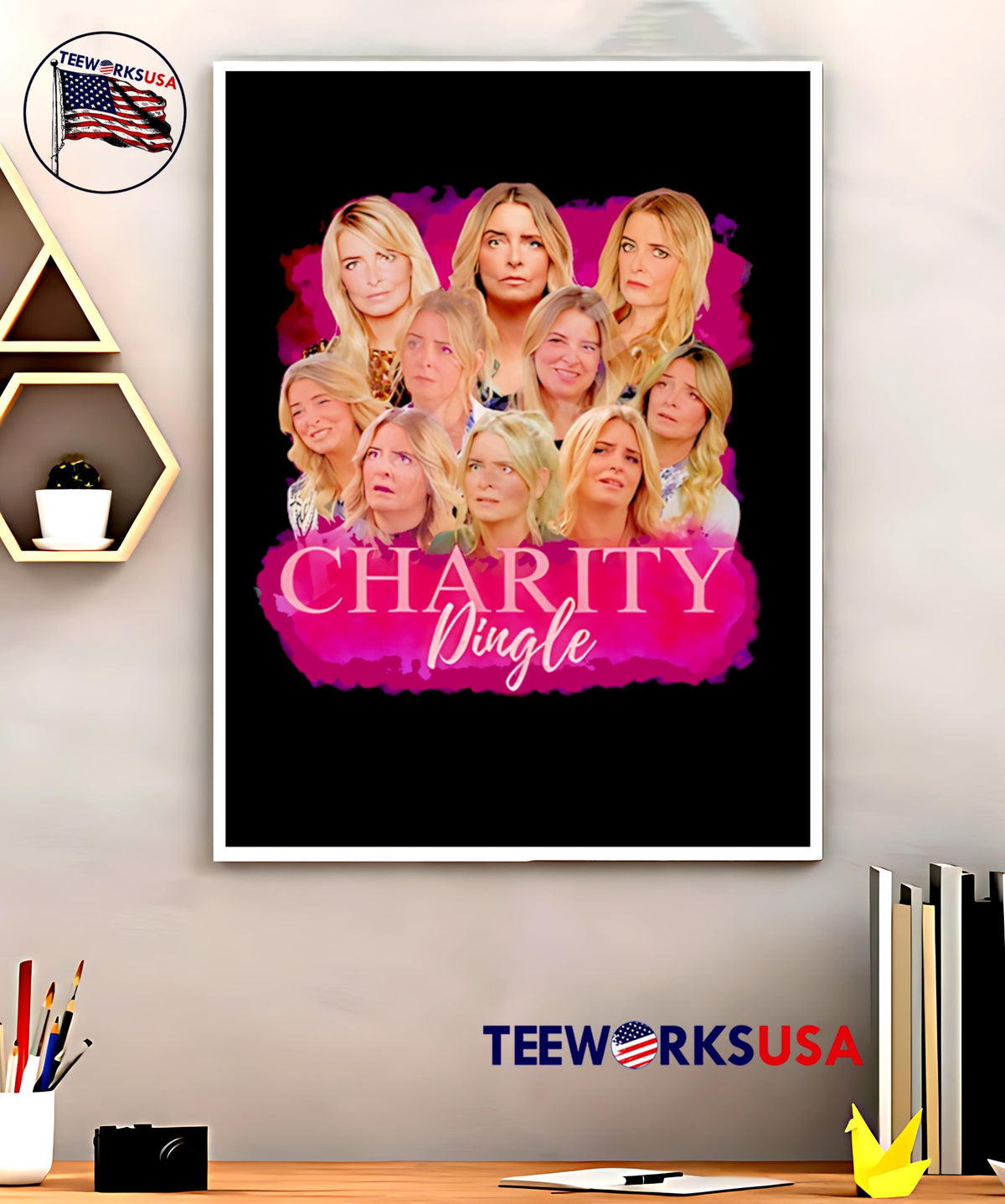 Charity Dingle Fan Collage Pink Themed Graphic - Adult & Kids T-Shirts, Sweatshirts & Hoodies apparel design preview 5