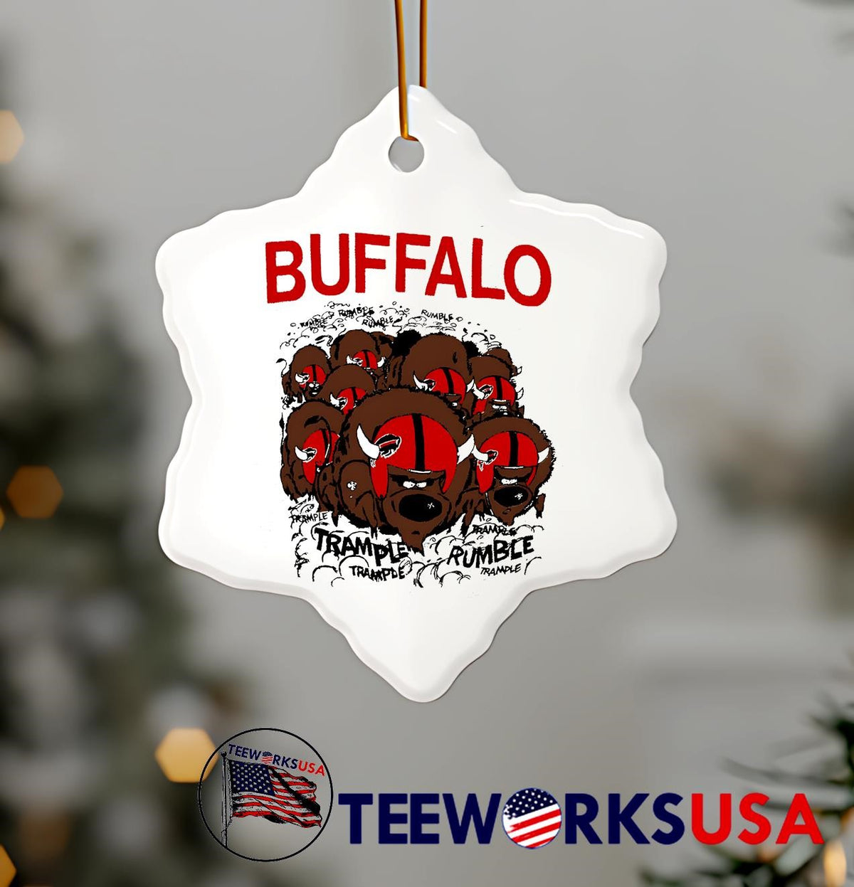 Buffalo Football trample rumble design cartoon - Adult & Kids T-Shirts, Sweatshirts & Hoodies apparel design preview 7