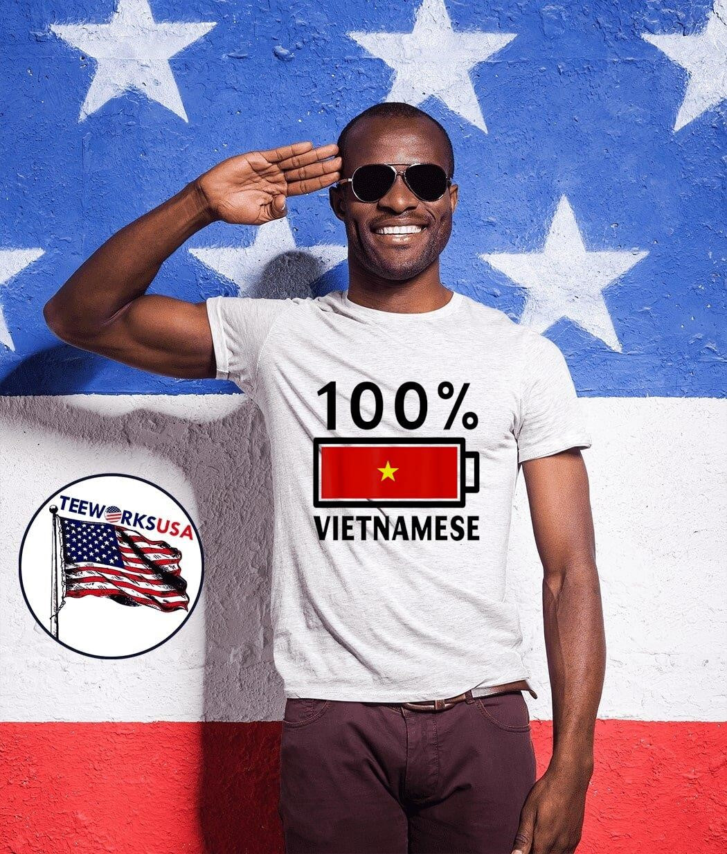 100% Vietnamese Battery Power - Adult & Kids T-Shirts, Sweatshirts & Hoodies apparel design preview 1