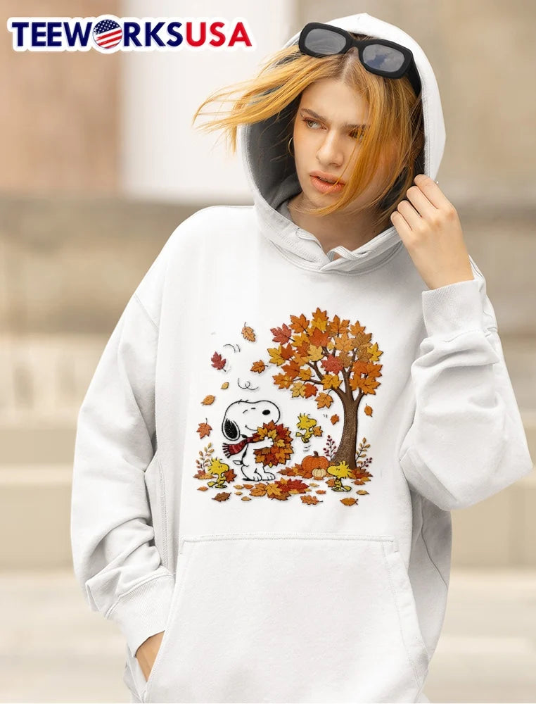 Snoopy Autumn Vibes Fall Season - Adult & Kids T-Shirts, Sweatshirts & Hoodies apparel design preview 5