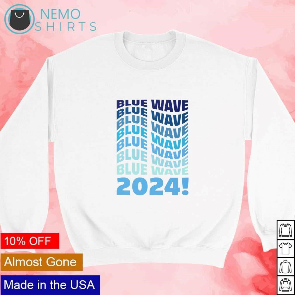 Blue Wave 2024 stacked repeat - Adult & Kids T-Shirts, Sweatshirts & Hoodies apparel design preview 4