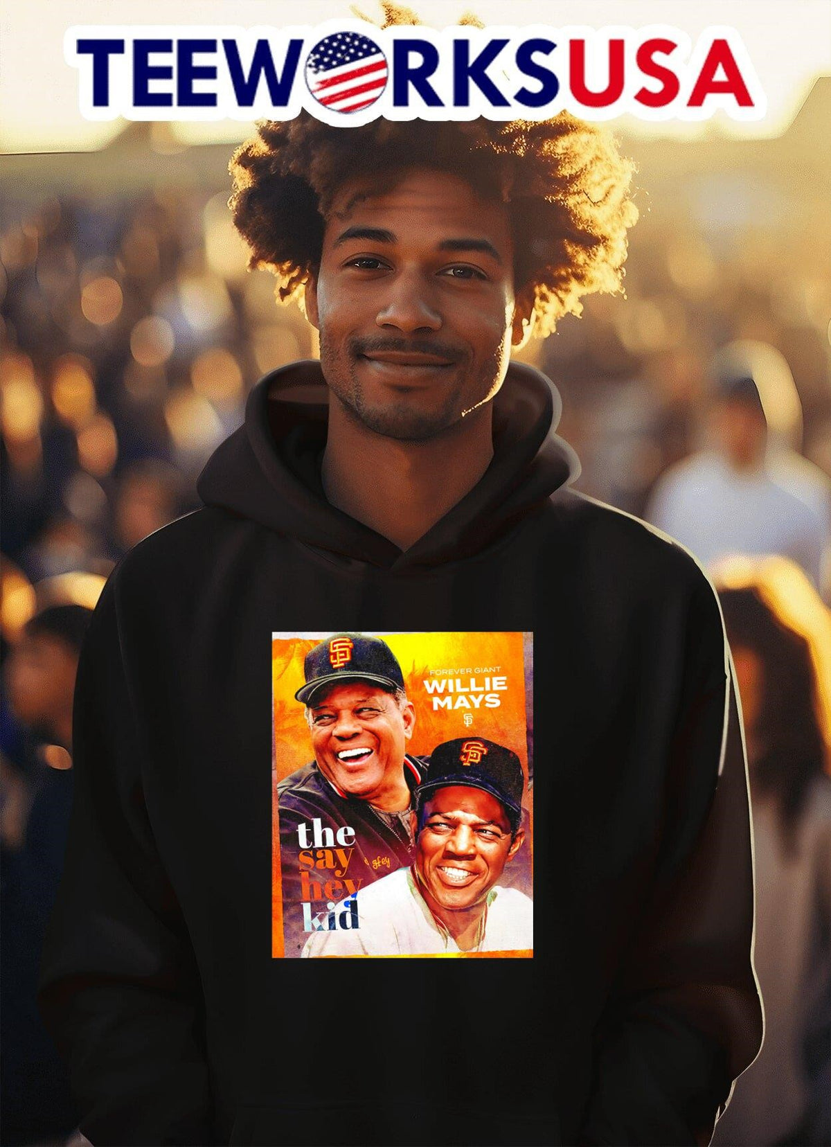 Willie Mays forever Giant 1931-2024 the say hey - Adult & Kids T-Shirts, Sweatshirts & Hoodies apparel design preview 2