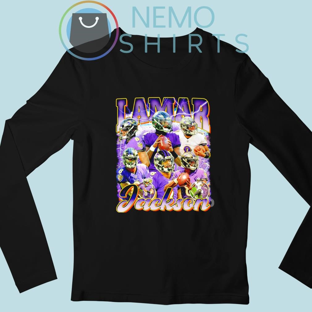 Lamar Jackson Baltimore Ravens collage vintage - Adult & Kids T-Shirts, Sweatshirts & Hoodies product image 3