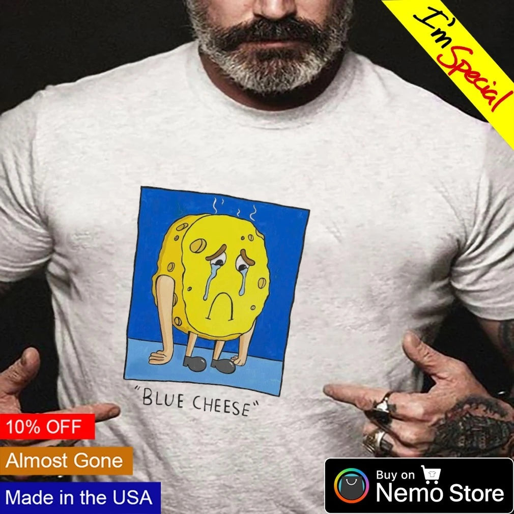 Blue Cheese Sad Sponge Character funny food - Adult & Kids T-Shirts, Sweatshirts & Hoodies apparel design preview 3