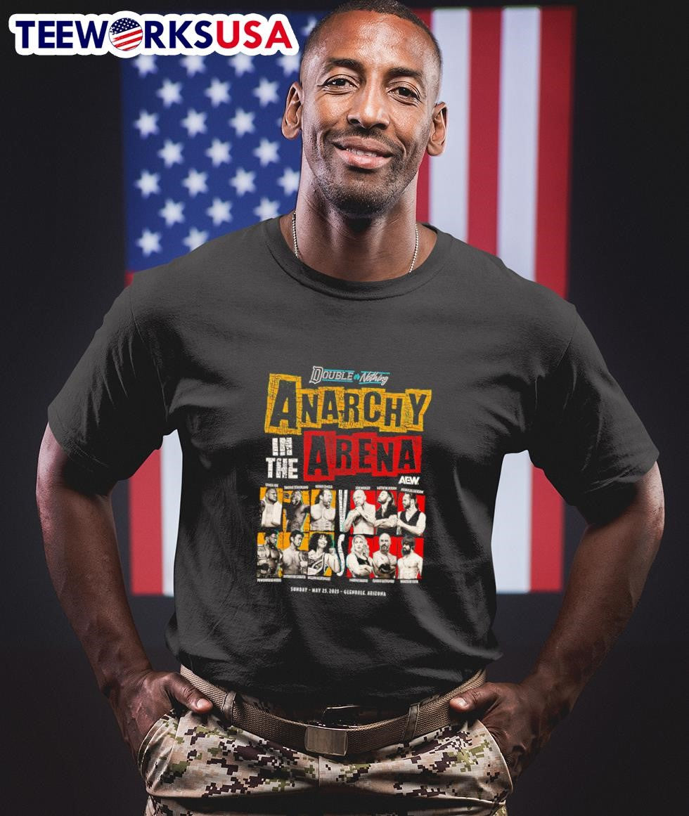 AEW Double or Nothing 2025 Anarchy in the Arena - Adult & Kids T-Shirts, Sweatshirts & Hoodies apparel design preview 1