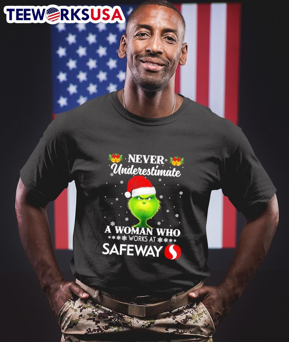 Grinch never underestimate a woman who works at - Adult & Kids T-Shirts, Sweatshirts & Hoodies apparel design preview 1