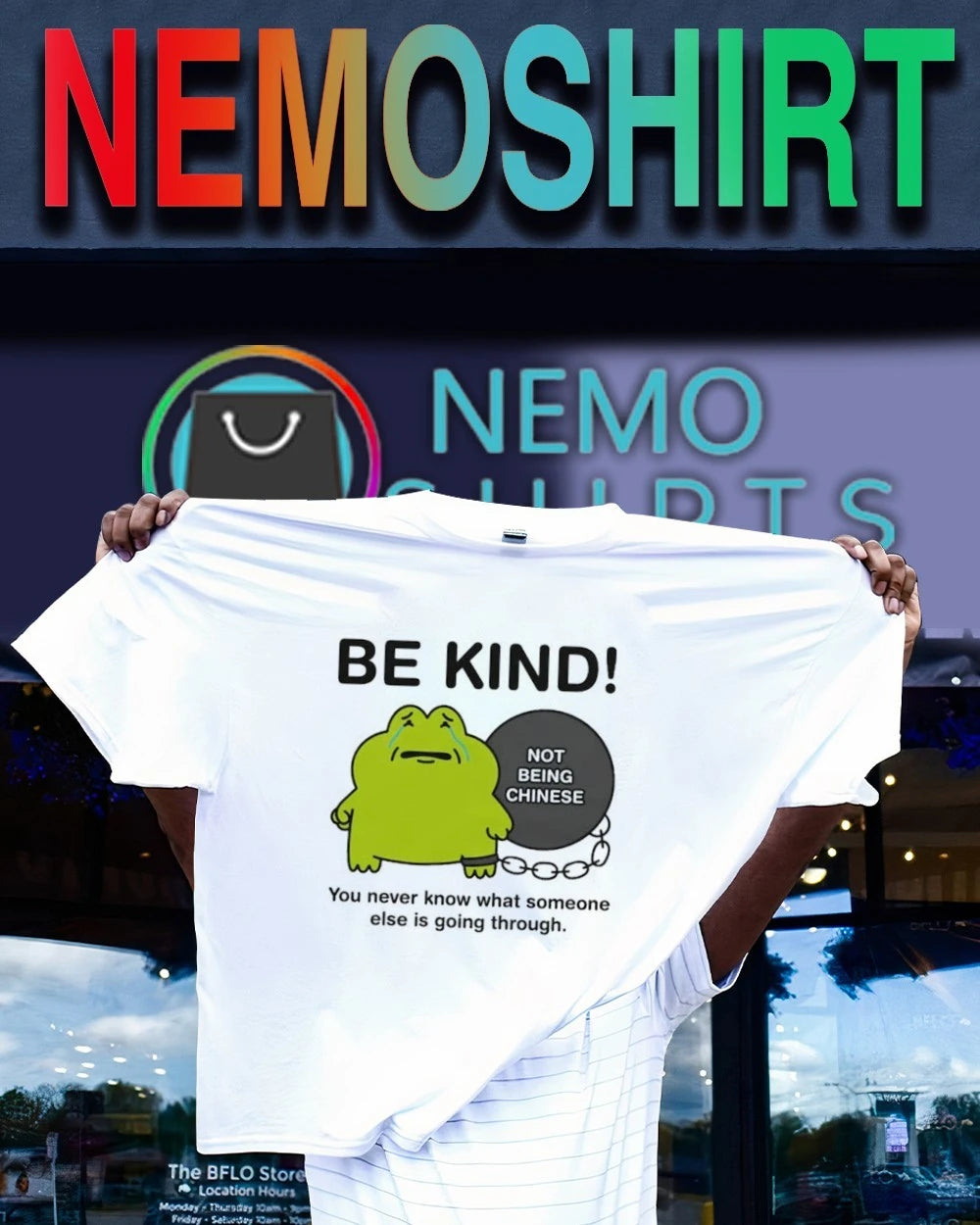 Be Kind Not Being Chinese Frog Meme - Adult & Kids T-Shirts, Sweatshirts & Hoodies apparel design preview 1