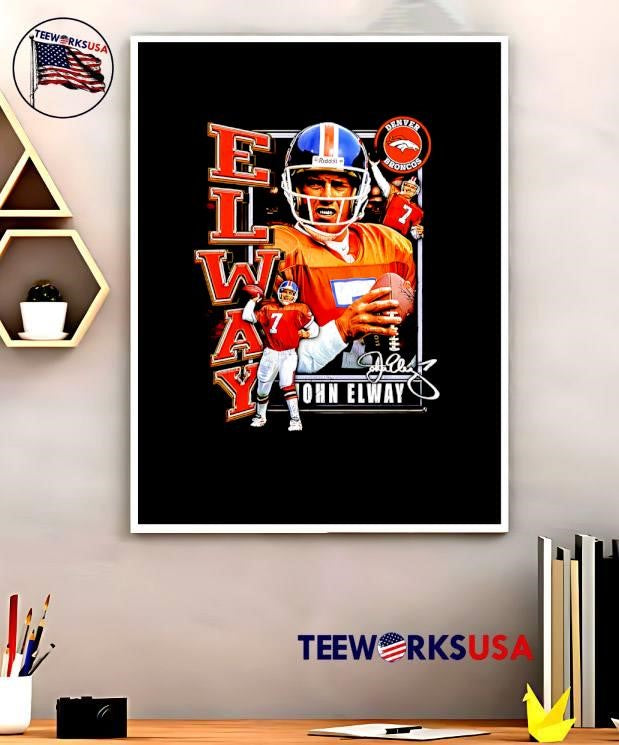 John Elway Denver Broncos graphic retro - Adult & Kids T-Shirts, Sweatshirts & Hoodies apparel design preview 5