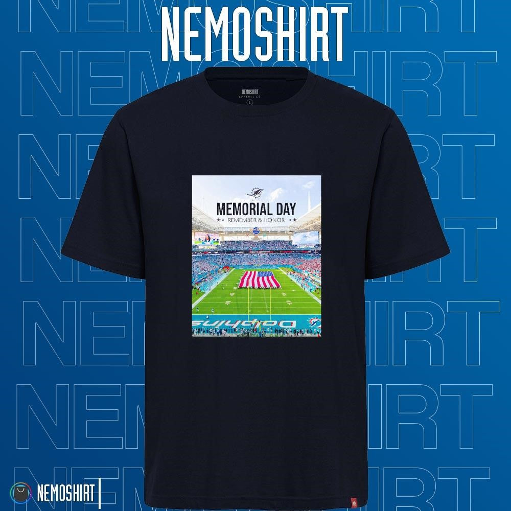 Memorial day remember and honor Miami Dolphins - Adult & Kids T-Shirts, Sweatshirts & Hoodies apparel design preview 1
