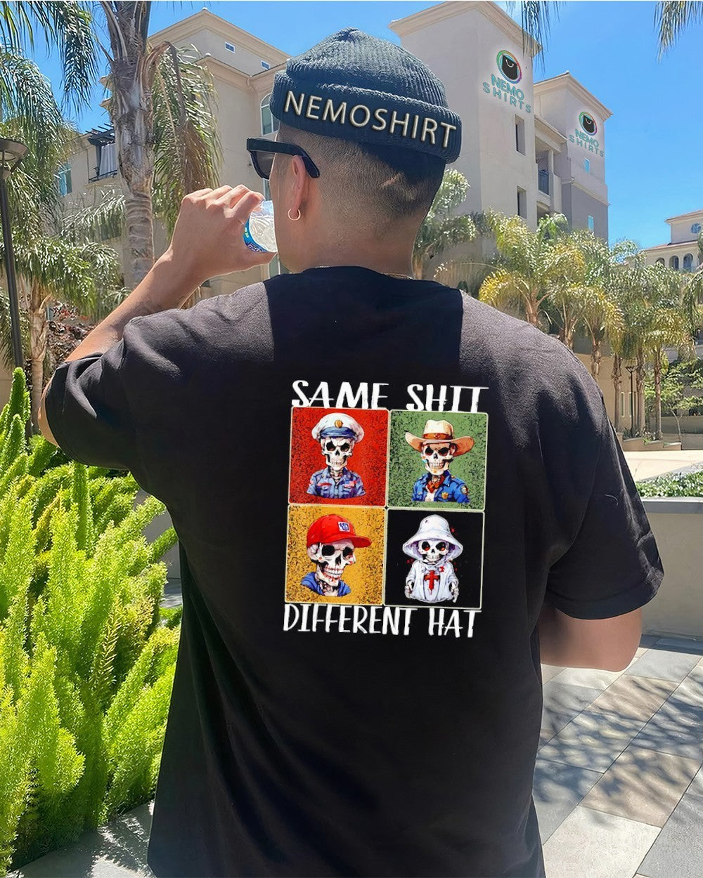 Same shit different hat skeleton vintage - Adult & Kids T-Shirts, Sweatshirts & Hoodies apparel design preview 4
