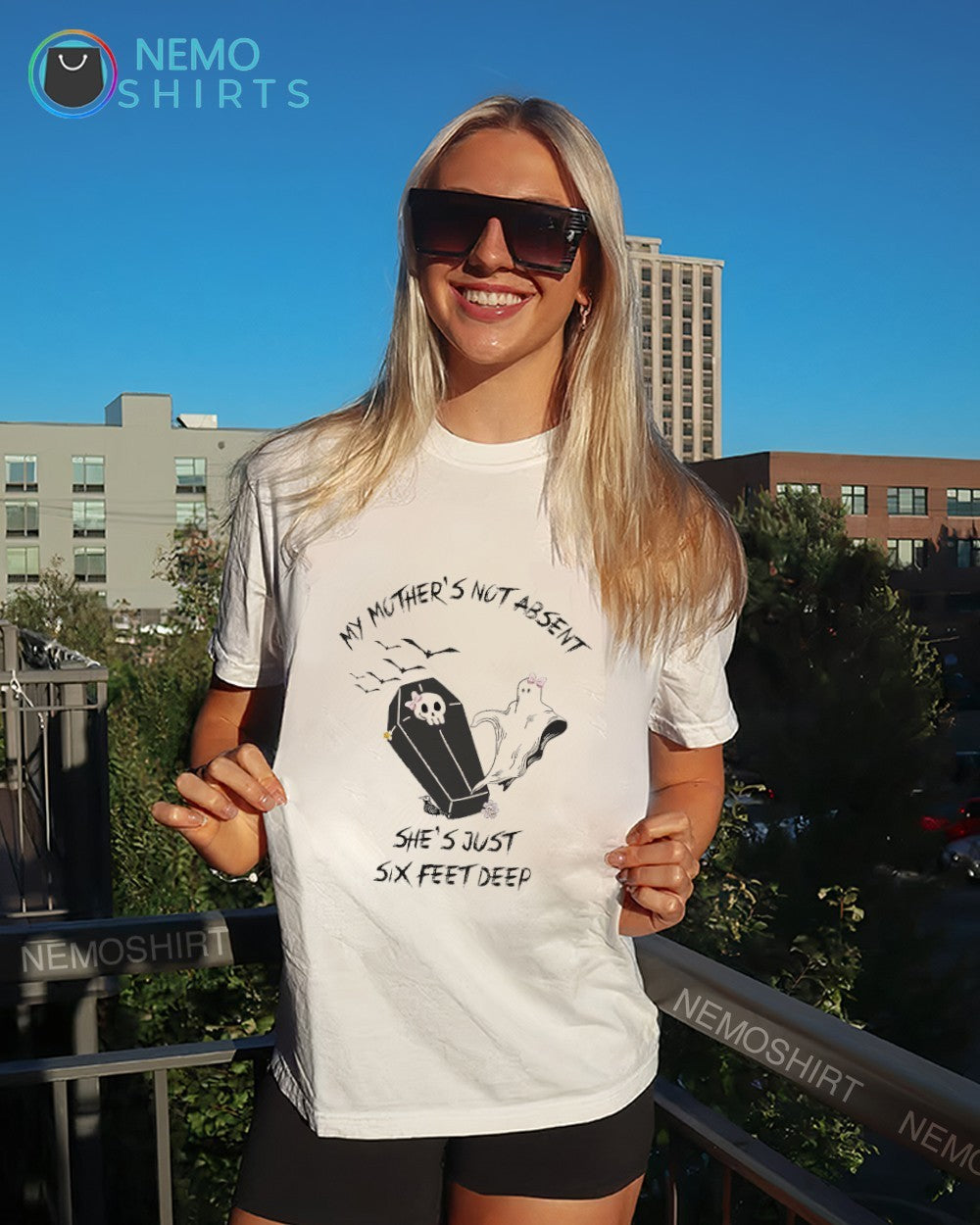 My mother's not absent she's just six feet deep - Adult & Kids T-Shirts, Sweatshirts & Hoodies apparel design preview 6