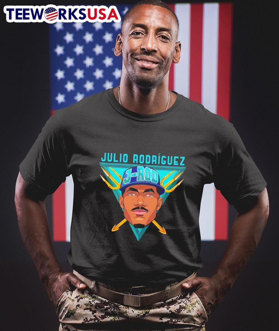 Seattle Mariners Julio Rodriguez triangle trident - Adult & Kids T-Shirts, Sweatshirts & Hoodies apparel design preview 1