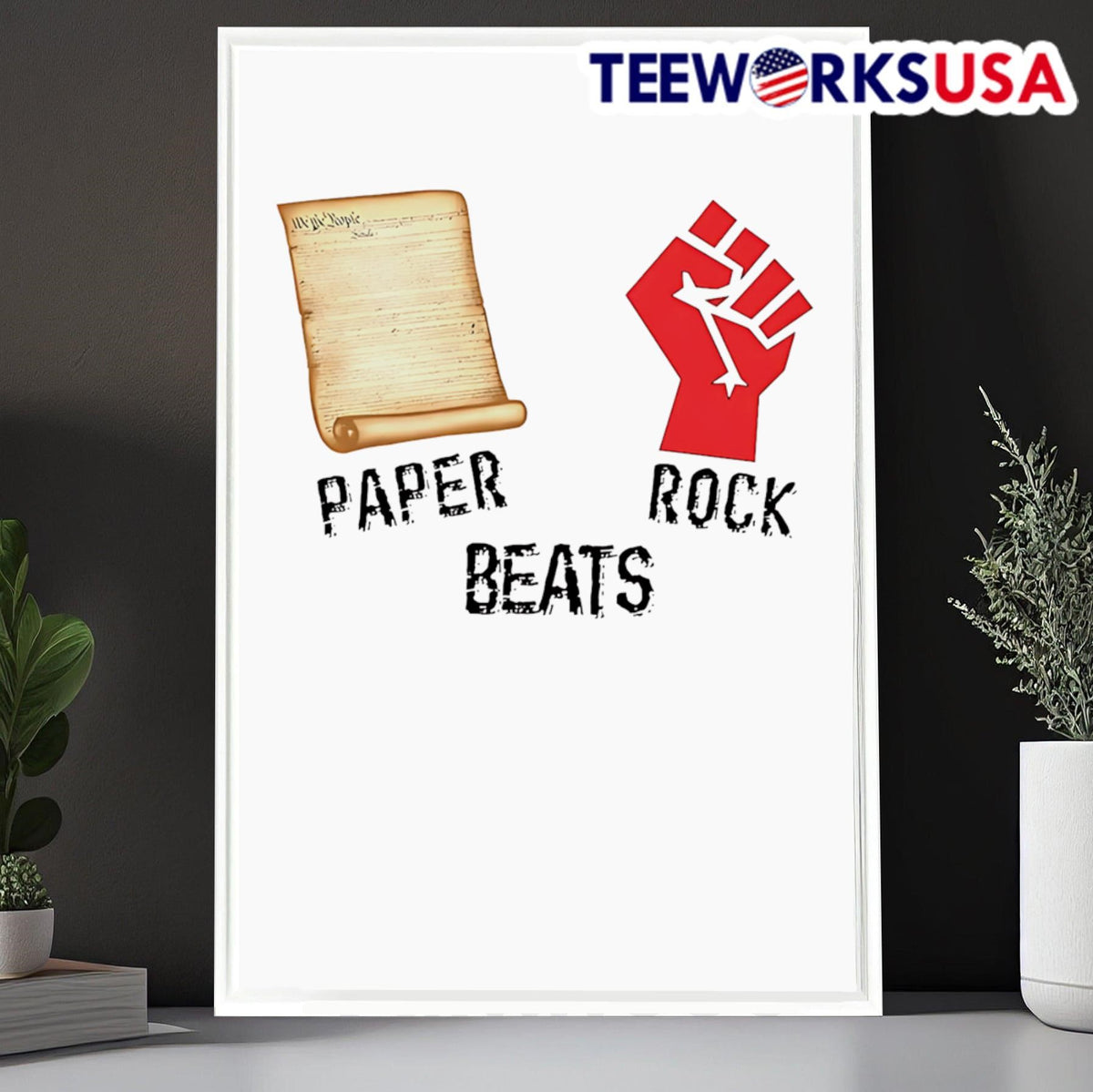 Paper beats rock - Adult & Kids T-Shirts, Sweatshirts & Hoodies apparel design preview 6