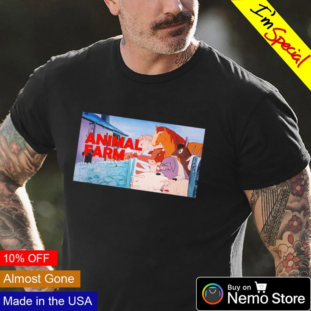 Animal Farm Movie Poster George Orwell Animated Film - Adult & Kids T-Shirts, Sweatshirts & Hoodies apparel design preview 4