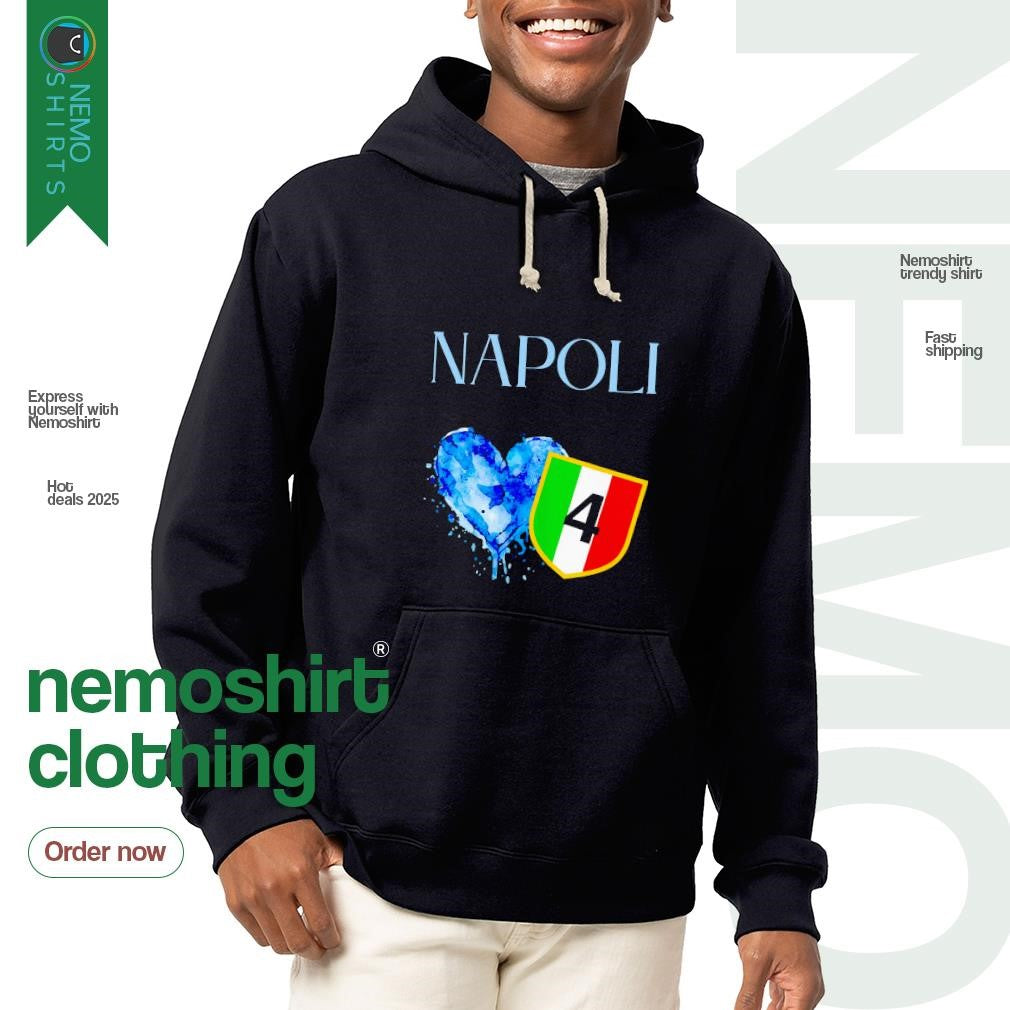 SSC Napoli 2025 Champion number 4 heart - Adult & Kids T-Shirts, Sweatshirts & Hoodies apparel design preview 2