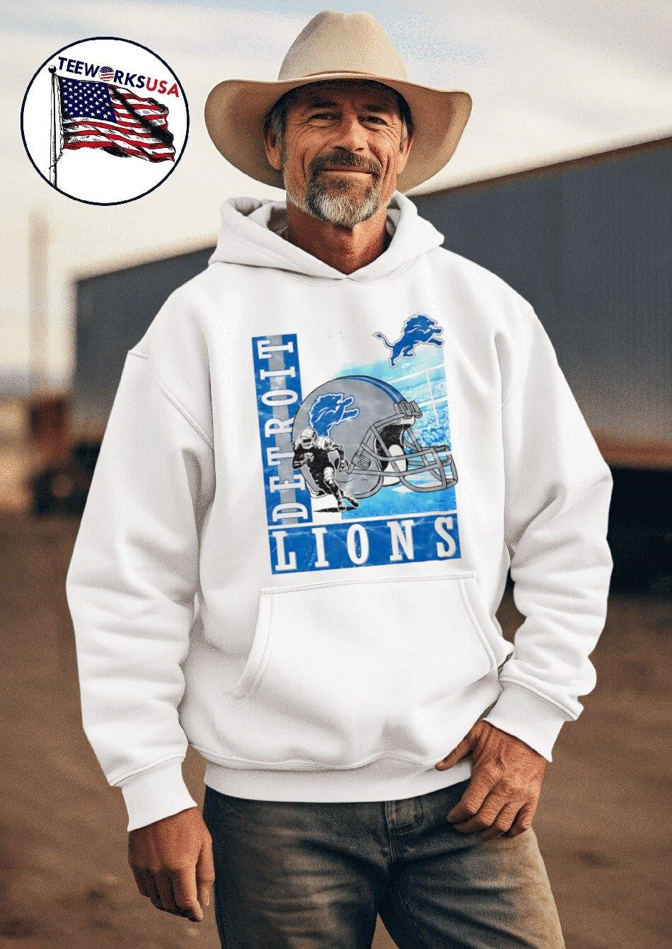 Detroit Lions helmet dash - Adult & Kids T-Shirts, Sweatshirts & Hoodies apparel design preview 2