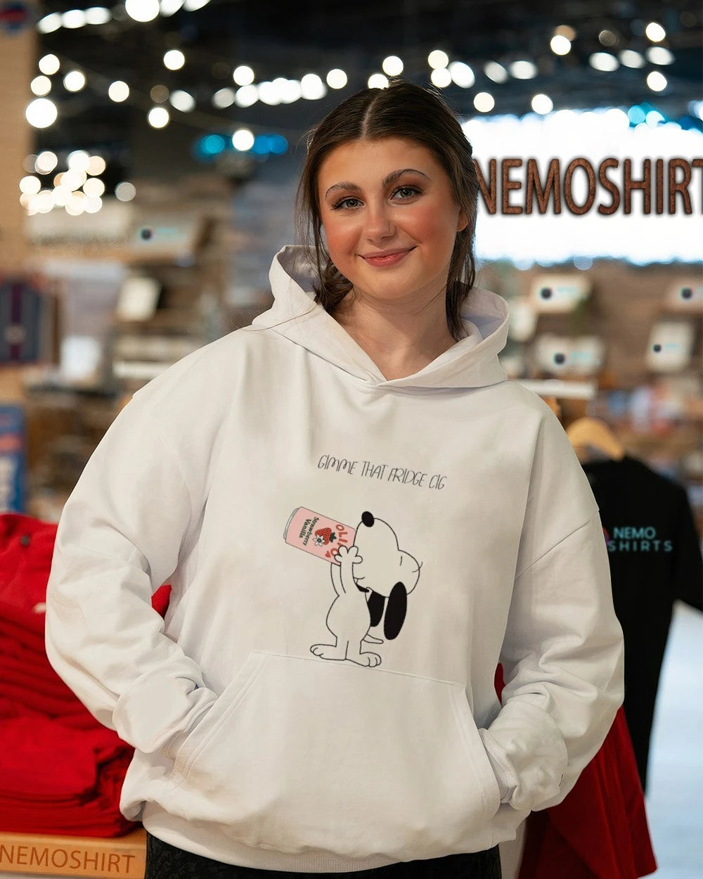 Snoopy Gimme That Fridge Cig Olipop Strawberry - Adult & Kids T-Shirts, Sweatshirts & Hoodies apparel design preview 4
