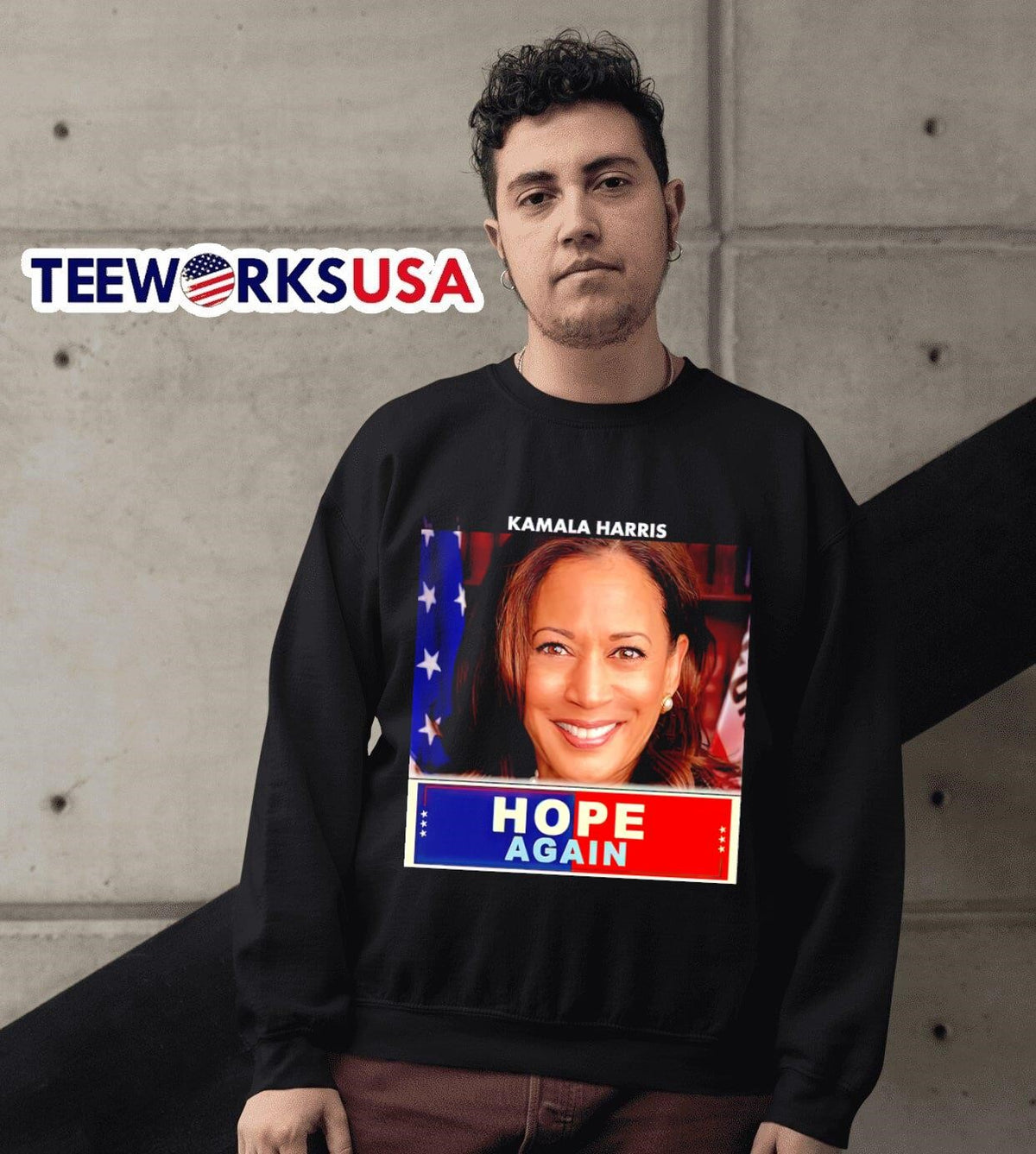 Kamala Harris hope again photo - Adult & Kids T-Shirts, Sweatshirts & Hoodies apparel design preview 3