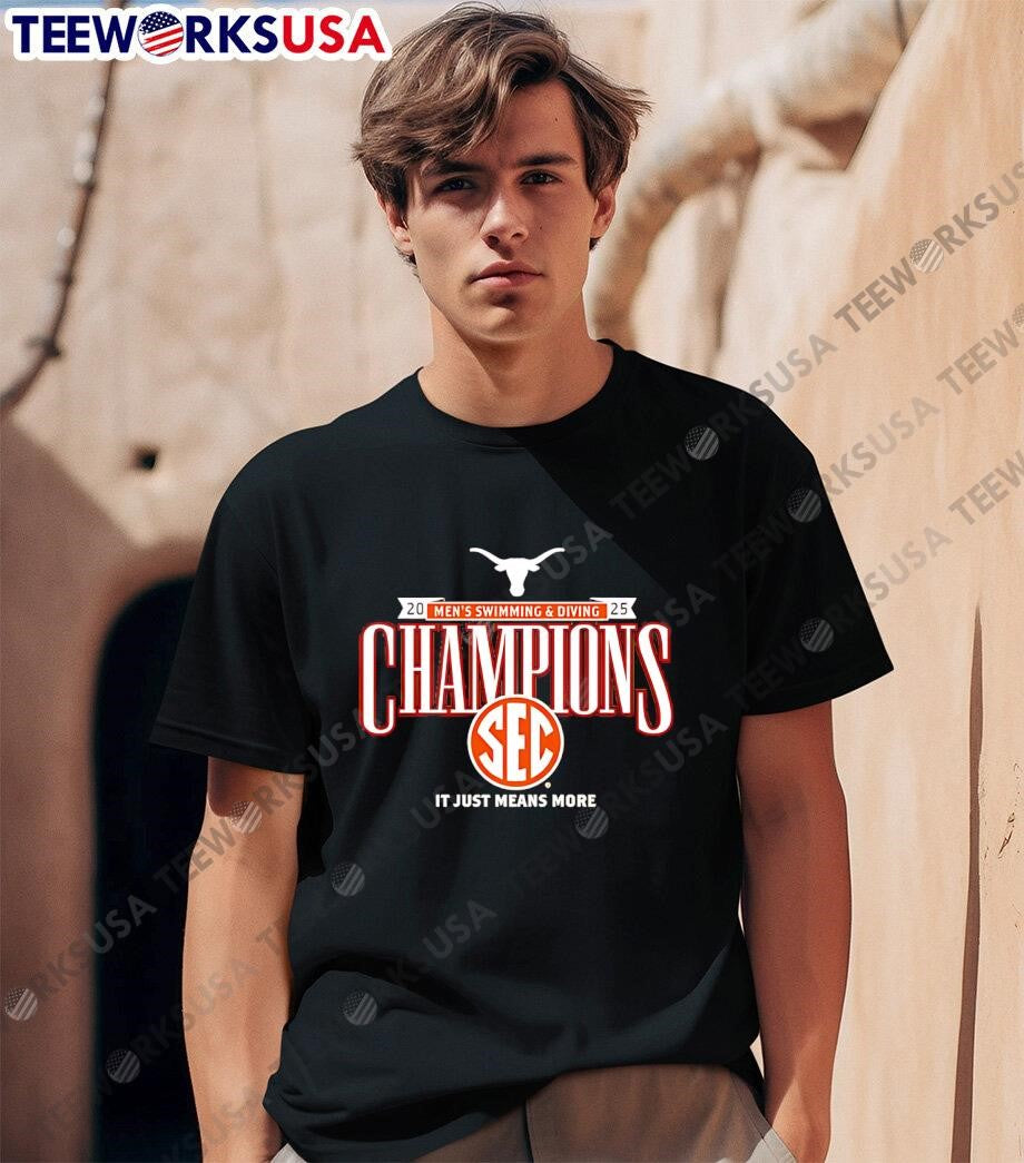 Texas Longhorns 2025 Sec Men's Swimming and Diving - Adult & Kids T-Shirts, Sweatshirts & Hoodies apparel design preview 1