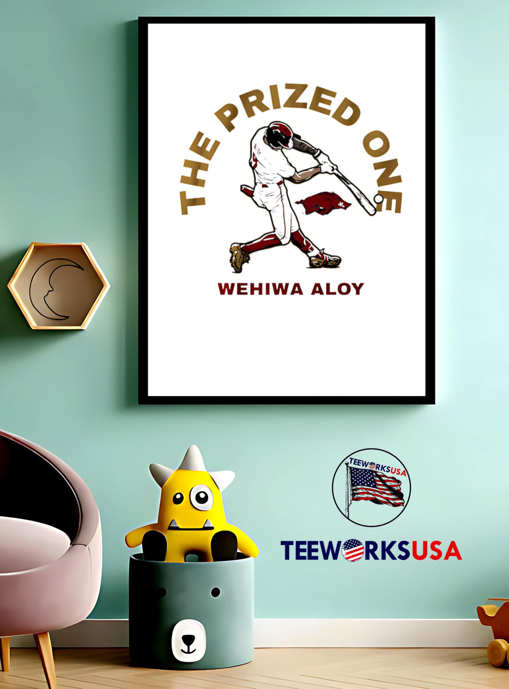 Arkansas Baseball Wehiwa Aloy The Prized One - Adult & Kids T-Shirts, Sweatshirts & Hoodies apparel design preview 3