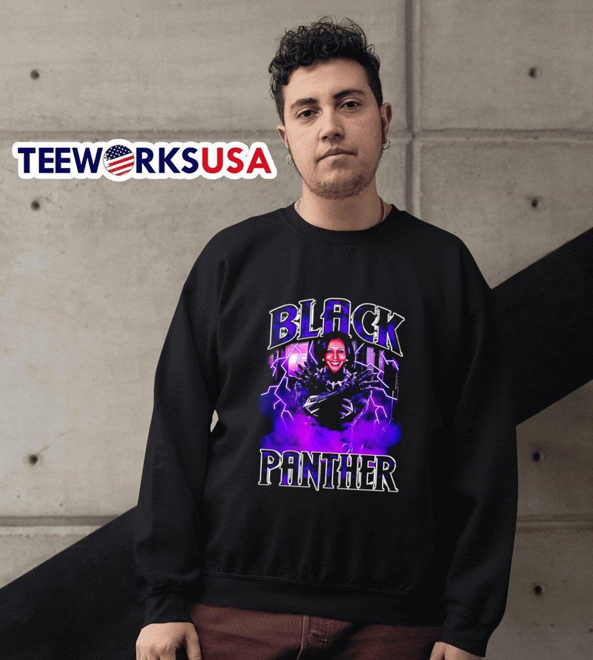 Black Panther Kamala Harris - Adult & Kids T-Shirts, Sweatshirts & Hoodies apparel design preview 3