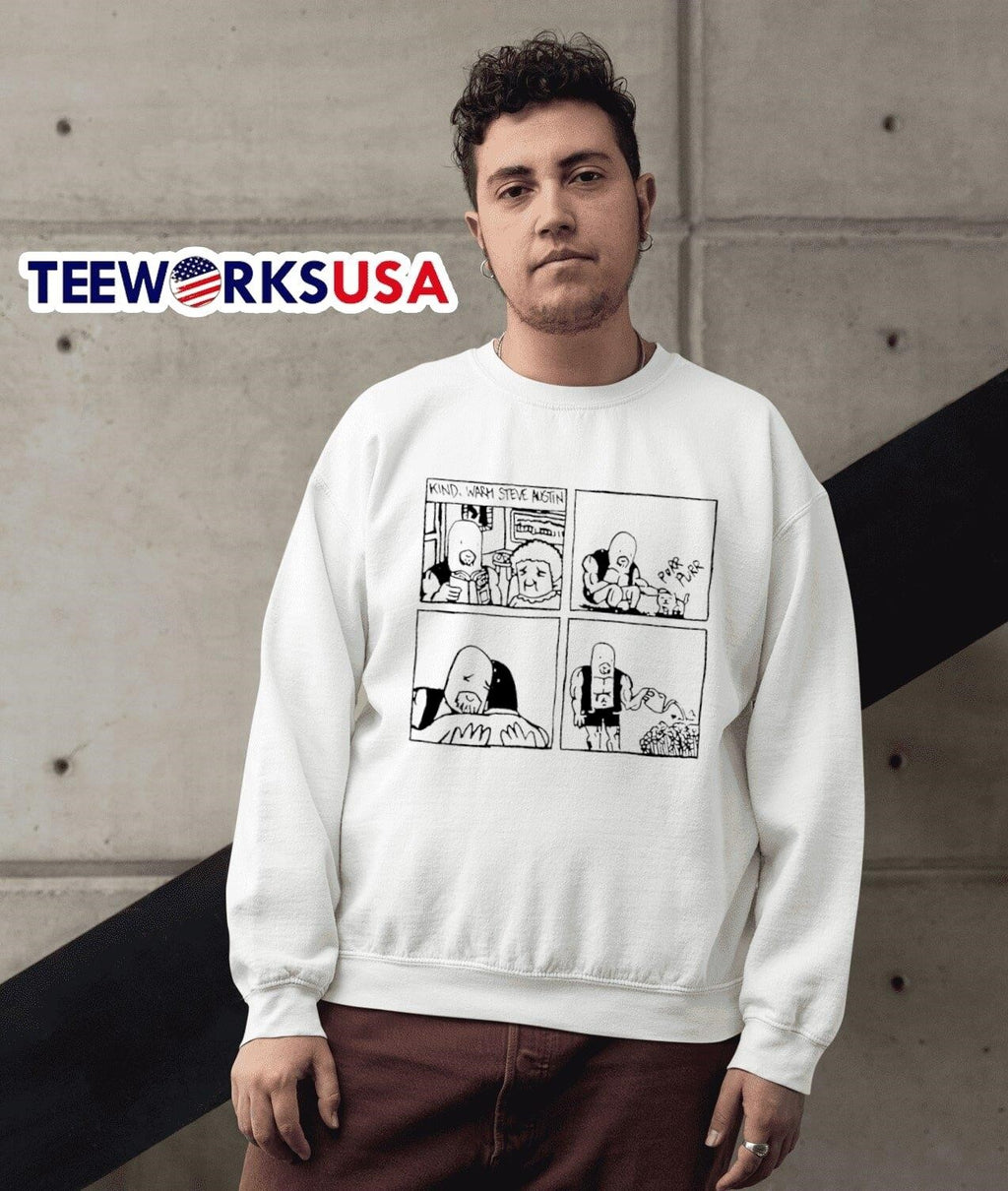Kind Warm Steve Austin cartoon - Adult & Kids T-Shirts, Sweatshirts & Hoodies apparel design preview 3