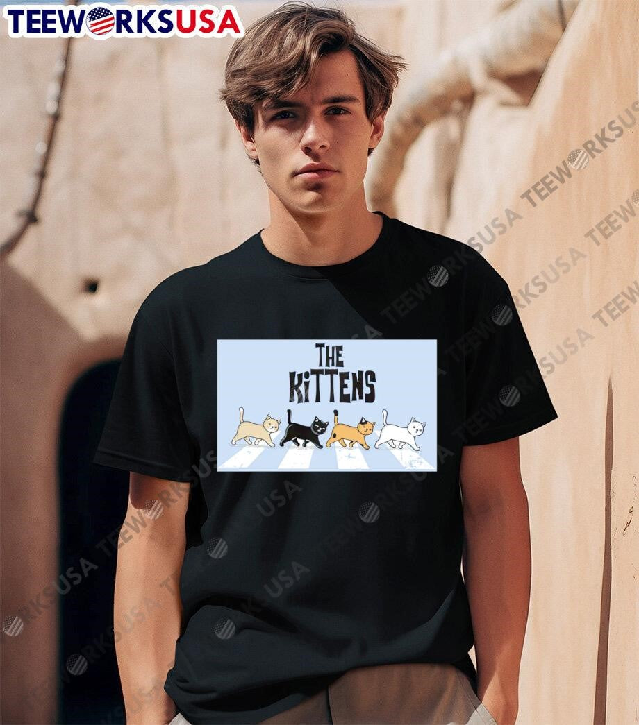 The kittens Abbey Road - Adult & Kids T-Shirts, Sweatshirts & Hoodies apparel design preview 1
