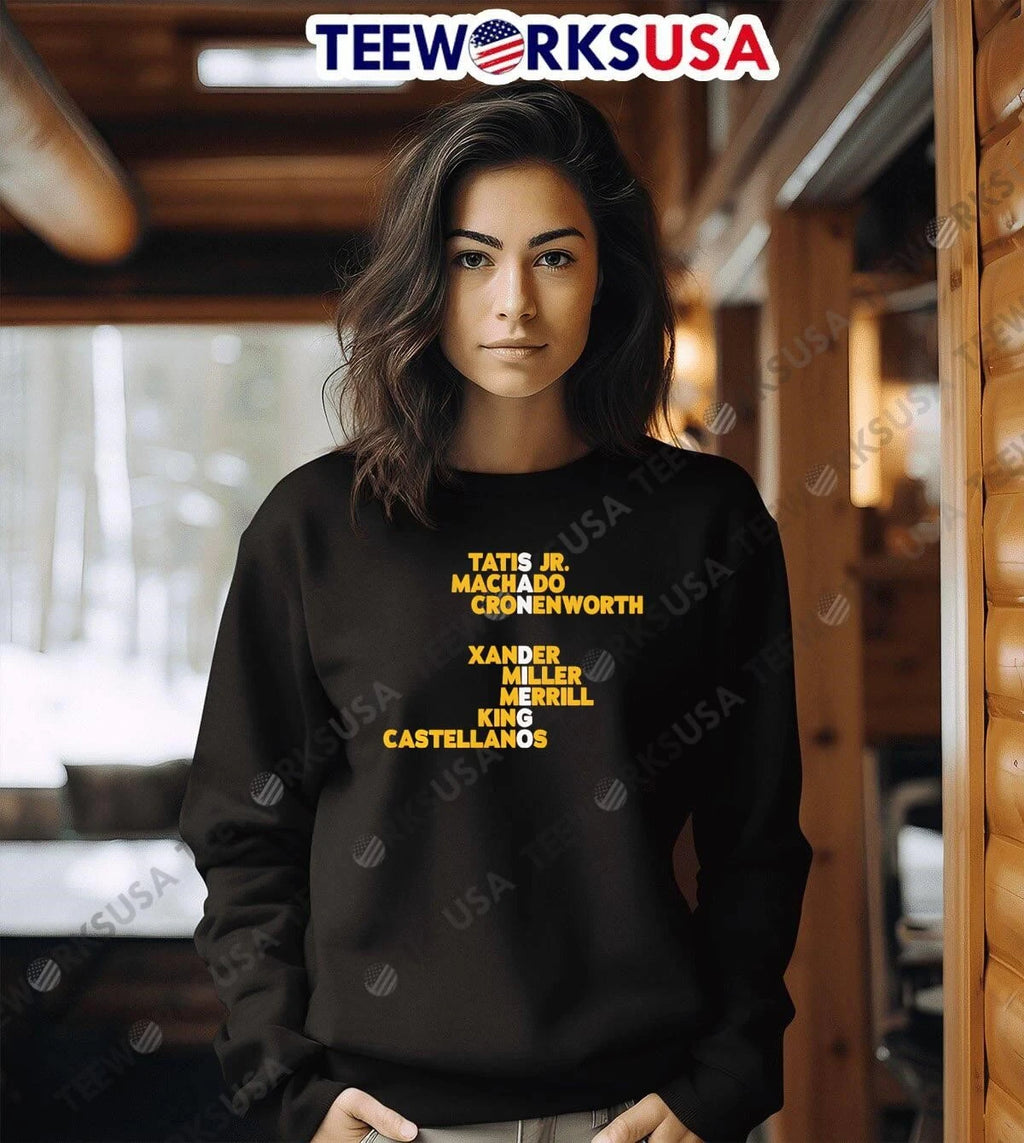 San Diego Padres Tatis Jr Machado Merrill - Adult & Kids T-Shirts, Sweatshirts & Hoodies apparel design preview 6