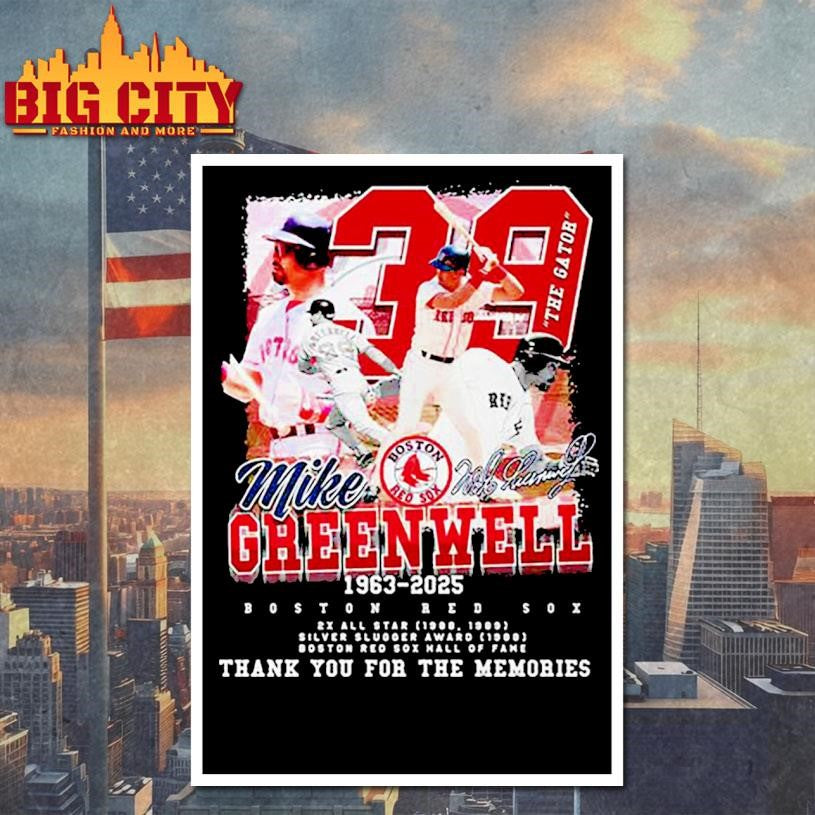 Mike Greenwell Boston Red Sox Legends 2025 New - Adult & Kids T-Shirts, Sweatshirts & Hoodies apparel design preview 4