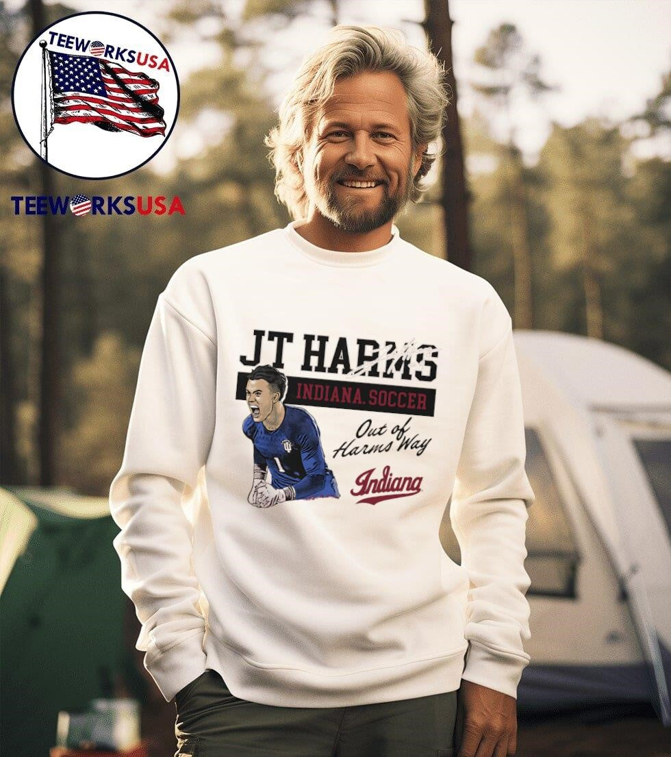 JT Harms Indiana soccer out of way cartoon - Adult & Kids T-Shirts, Sweatshirts & Hoodies apparel design preview 3