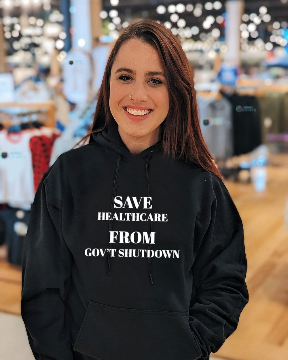 Save healthcare from government shutdown - Adult & Kids T-Shirts, Sweatshirts & Hoodies apparel design preview 5