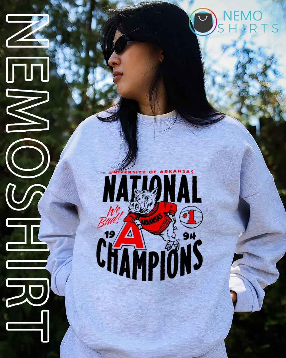 Arkansas Razorbacks national champions we bad 1994 - Adult & Kids T-Shirts, Sweatshirts & Hoodies apparel design preview 2