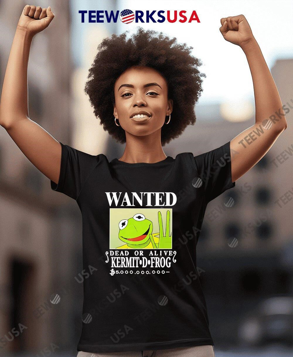 Wanted dead or alive kermit d. frog - Adult & Kids T-Shirts, Sweatshirts & Hoodies apparel design preview 4