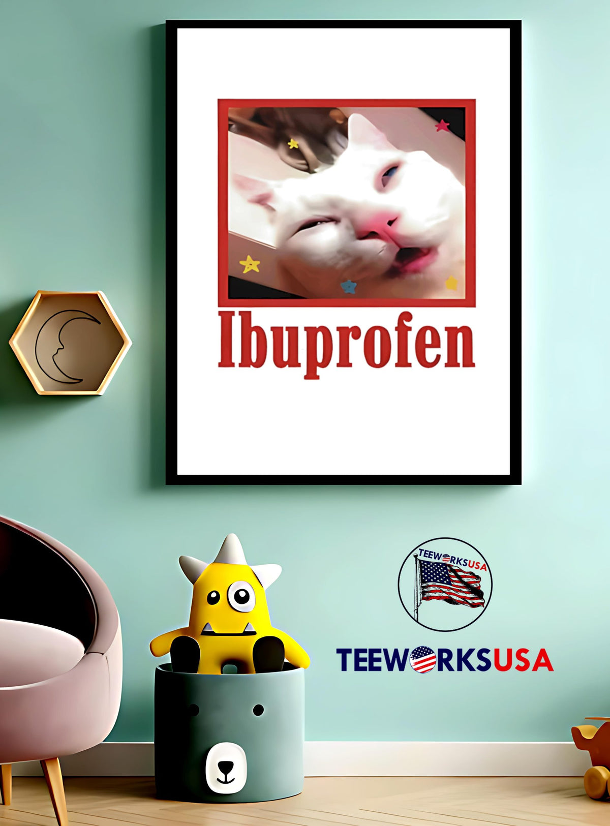 Ibuprofen cat meme - Adult & Kids T-Shirts, Sweatshirts & Hoodies apparel design preview 3