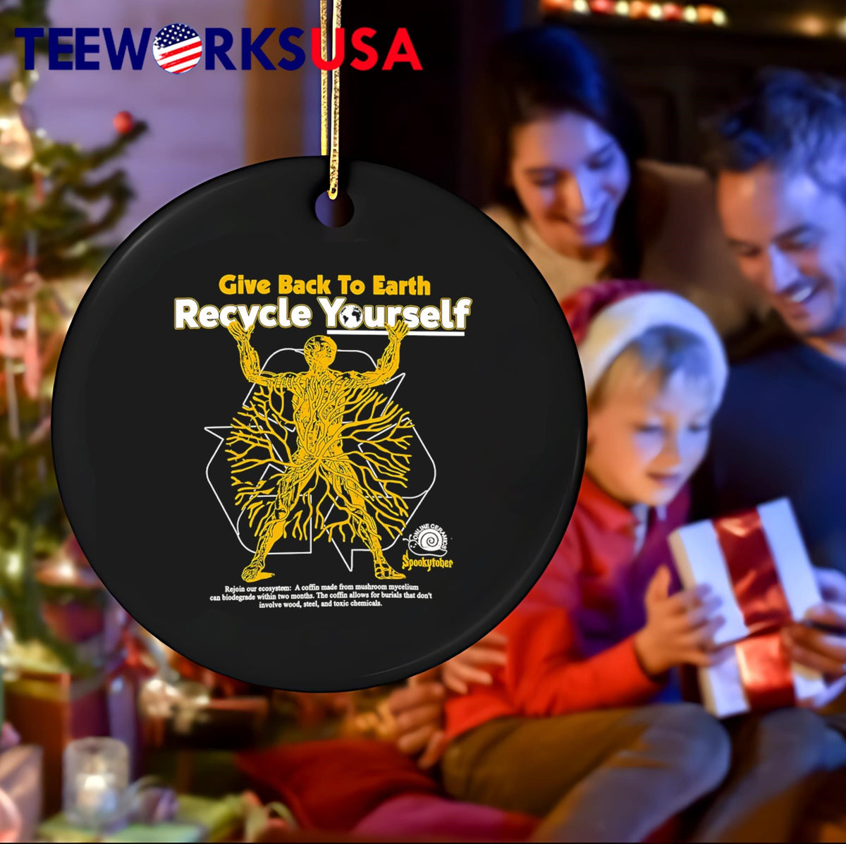 Give Back To Earth Recycle Yourself black - Adult & Kids T-Shirts, Sweatshirts & Hoodies apparel design preview 4