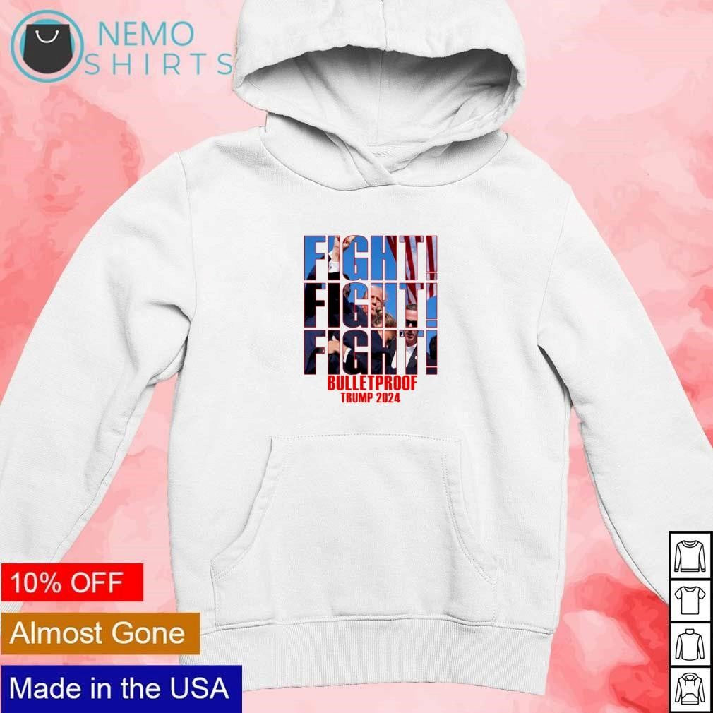 Trump shot 2024 fight bulletproof - Adult & Kids T-Shirts, Sweatshirts & Hoodies apparel design preview 2