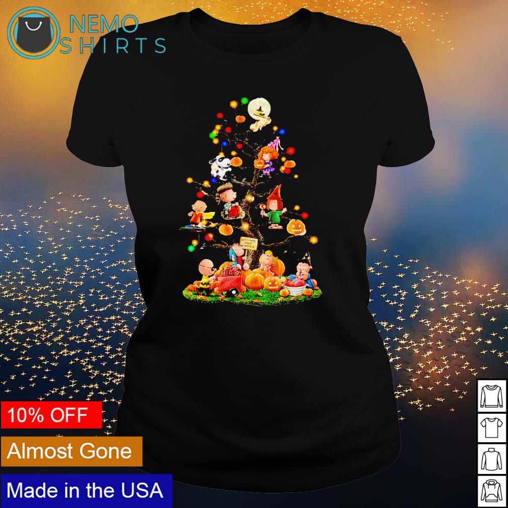 Peanuts characters Halloween tree welcome great - Adult & Kids T-Shirts, Sweatshirts & Hoodies apparel design preview 3